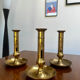 Set of 3 brass candle holders