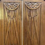 Paire de vitrine à suspendre Art Nouveau en frêne