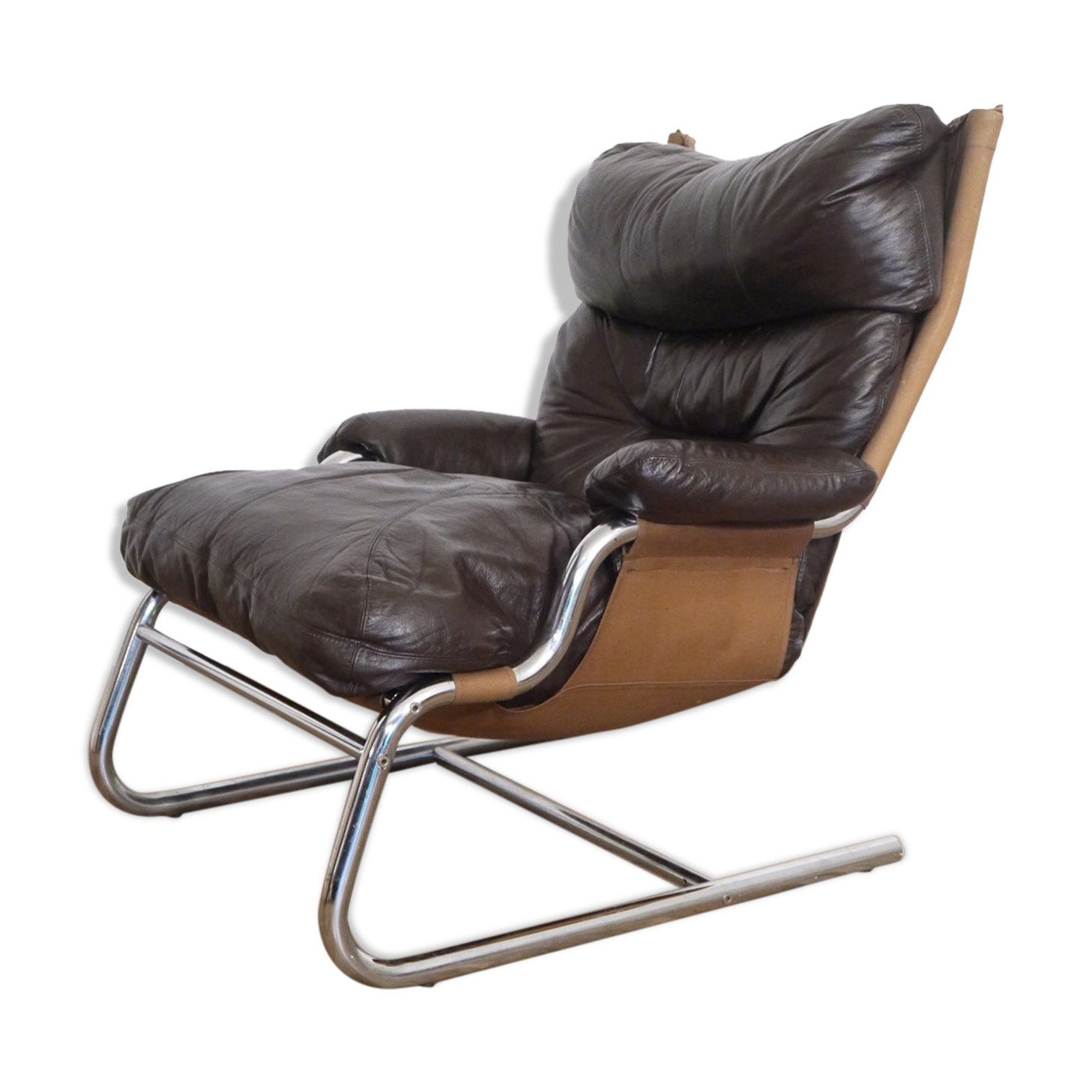 Scandinavian leather armchair 1970