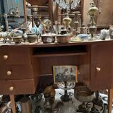 Vintage 1950s desk in light wood – compass base