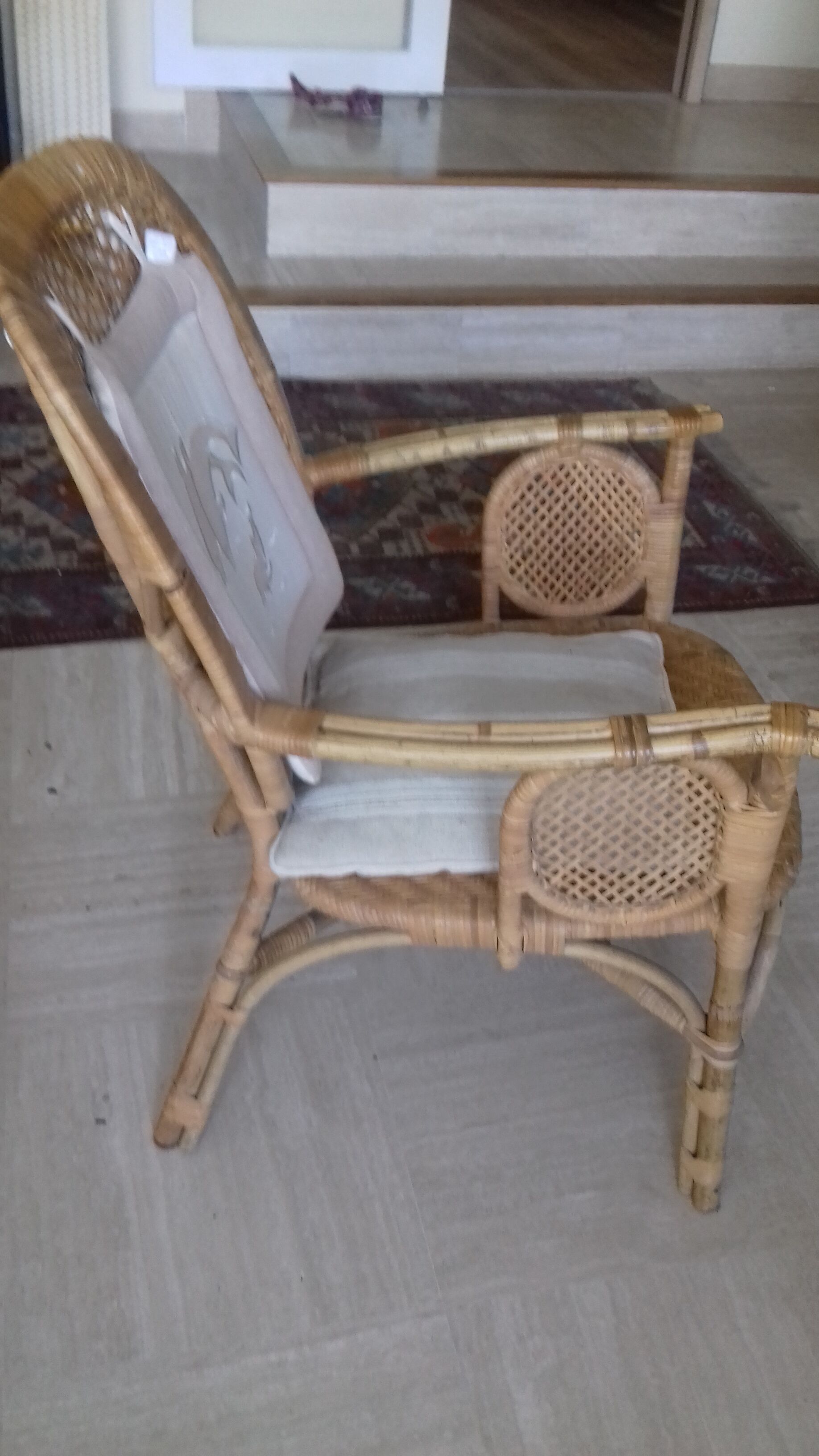 Vintage rattan and wicker chair