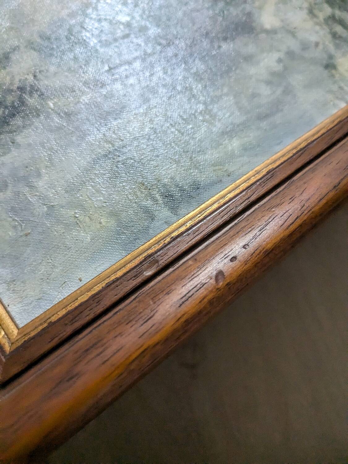 Snowy landscape painting