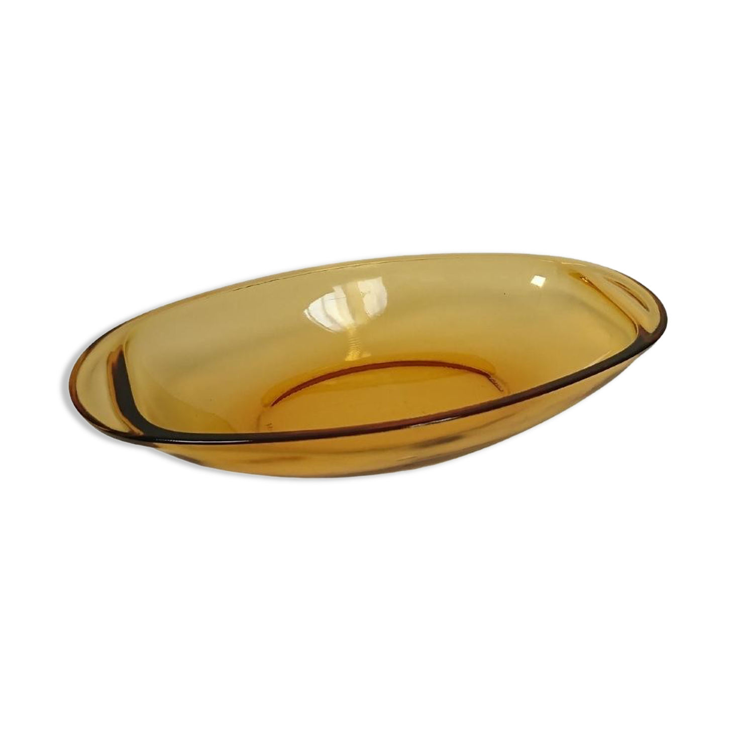 Butter cup in amber glass Vereco France