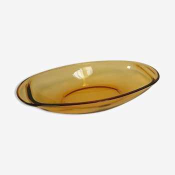 Butter cup in amber glass Vereco France