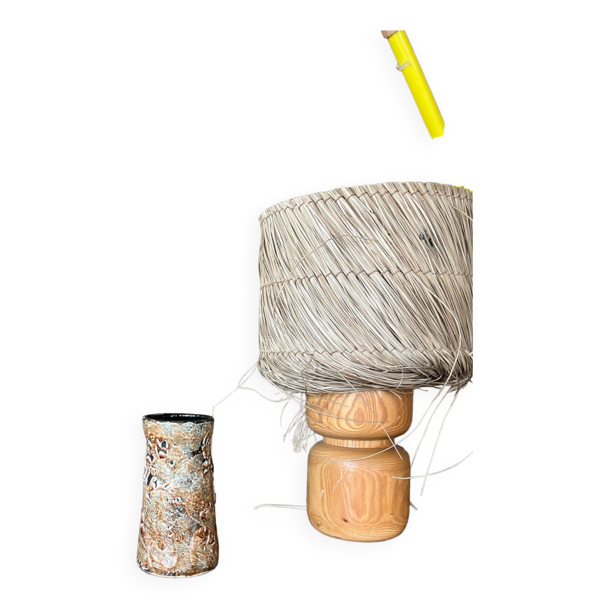 Glazed cylindrical stoneware vase