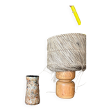 Glazed cylindrical stoneware vase