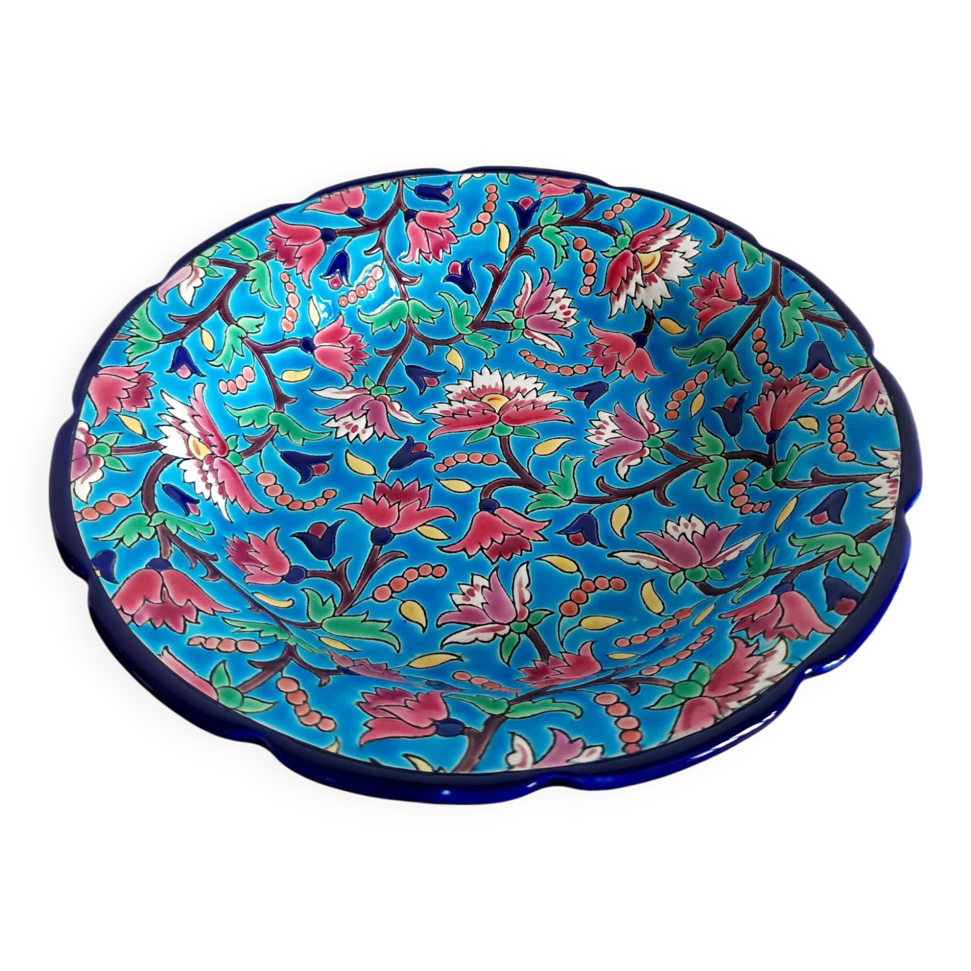 Longwy art deco enamel cup 28 cm