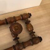Wooden coat rack with swivel hooks