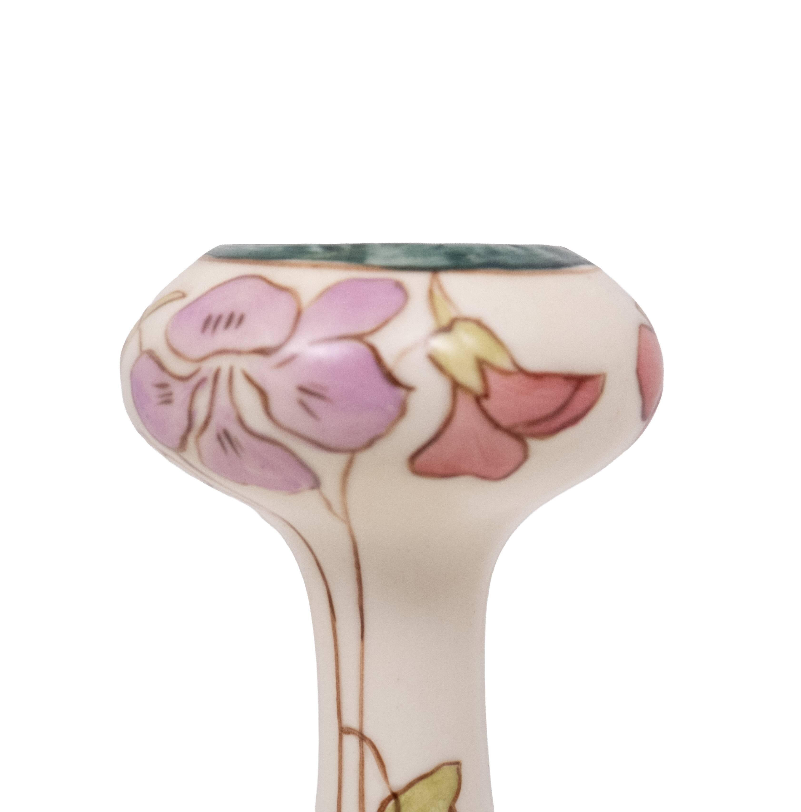 Art Nouveau Vases by Royal Dux, Pastel Floral Design, 1930s, Pair