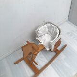 Rocking horse white wicker basket Moulin Roty