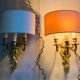 Louis XV gilt bronze wall lights from the 19th century with lampshades