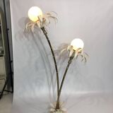Two branch palm tree floor lamp 1970s italian hollywood regency brass
