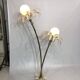 Two branch palm tree floor lamp 1970s italian hollywood regency brass