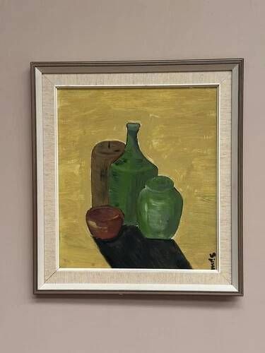 Original Oil on Panel "Still Life" by S. Jesso, Signed, Vintage & Framed 43×49cm