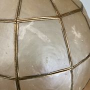 Vintage suspension lamp in mother-of-pearl and brass