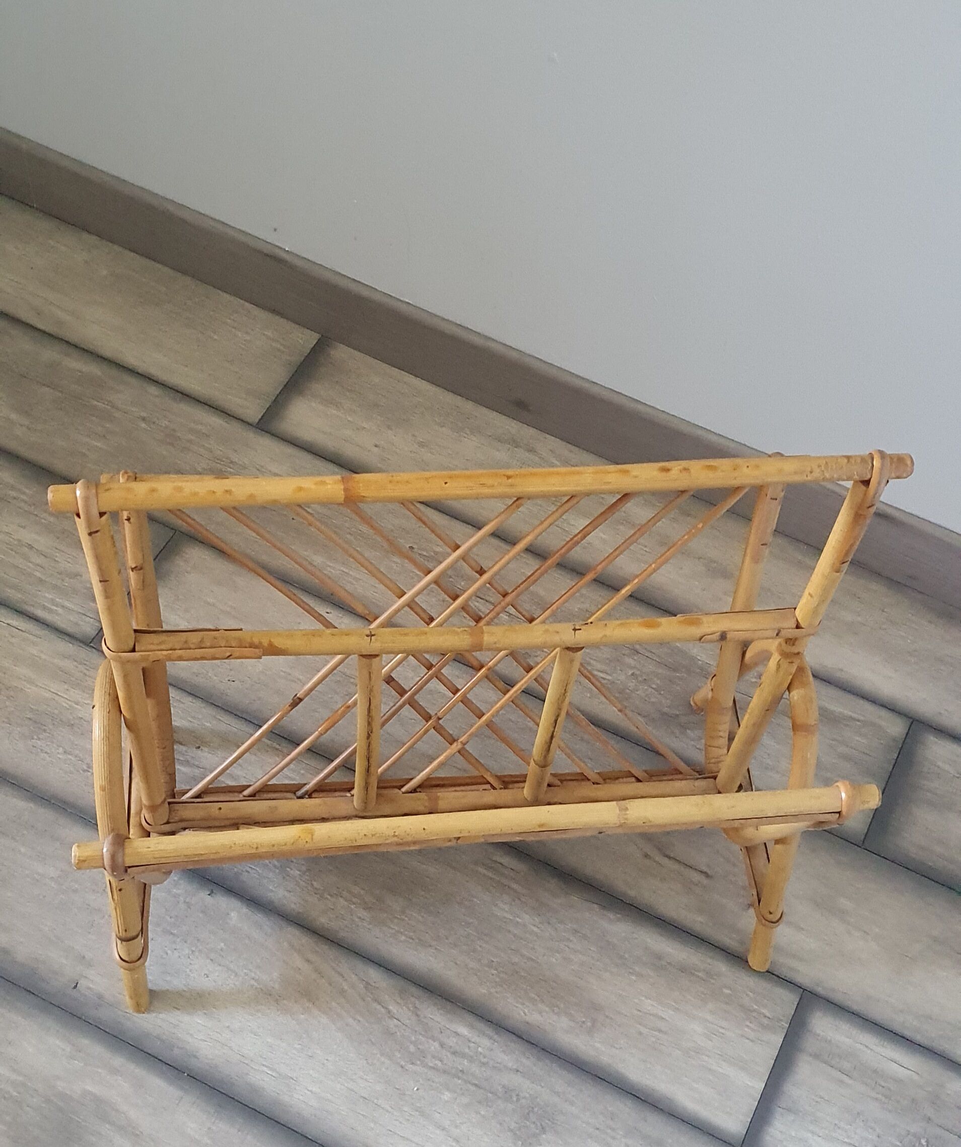 Rattan magazine holder