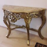 carved wood console