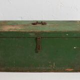 Coffre ancien petit en bois de couleur verte (vers 1910) #6