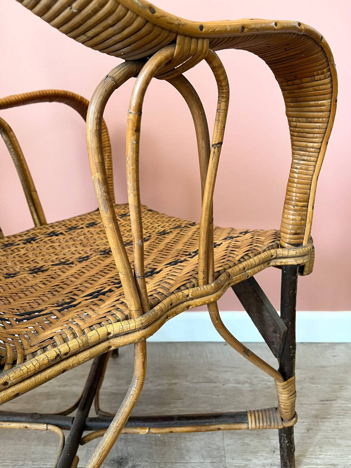 Vintage rattan armchair