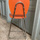 Duo of chair and stool 1970 orange and chromes