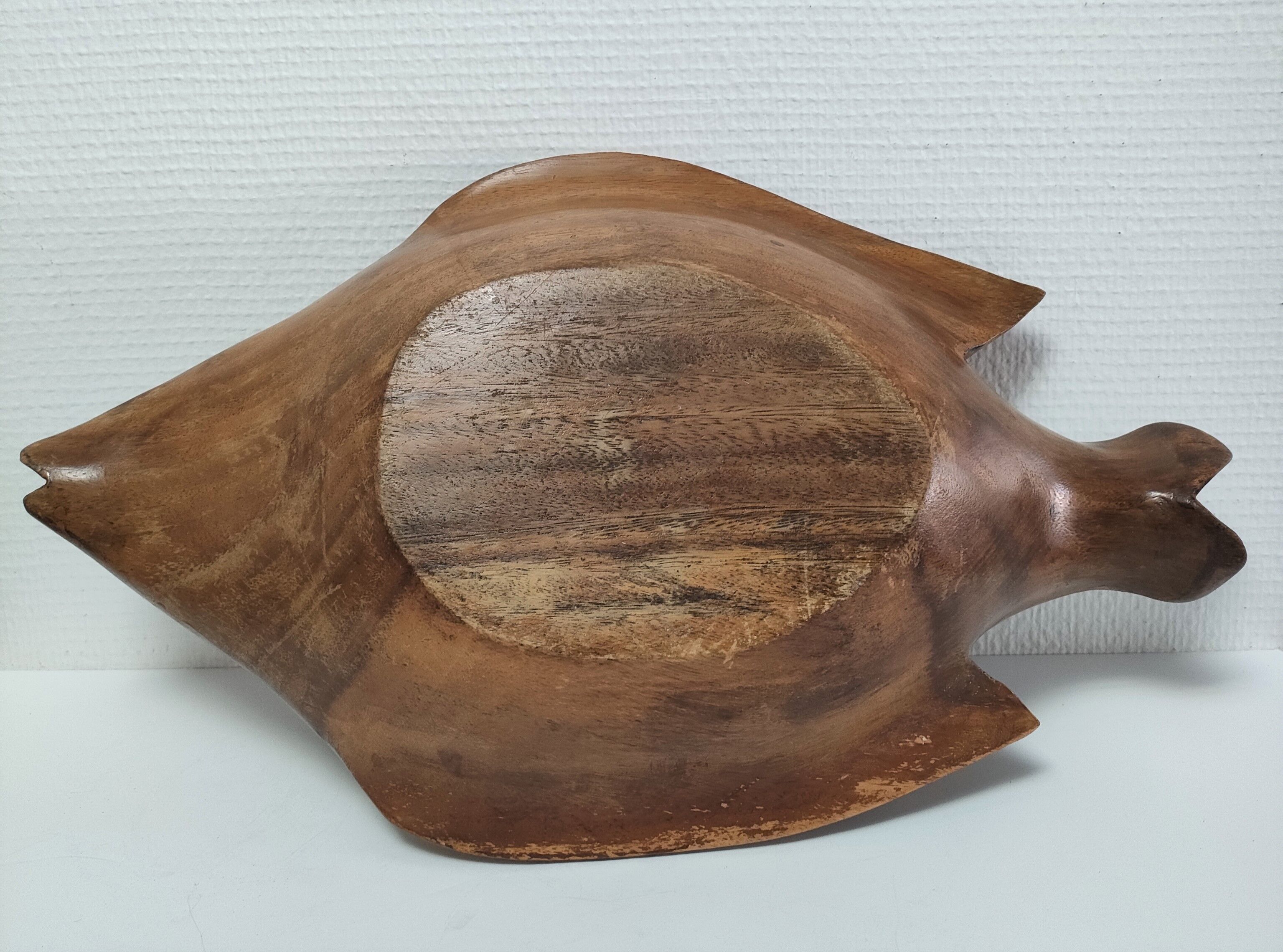 Zoomorphic cut fish wood carved vintage