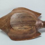 Zoomorphic cut fish wood carved vintage