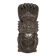 Ancient Indian carved wooden mask sculpture of a deity with a cobra.
