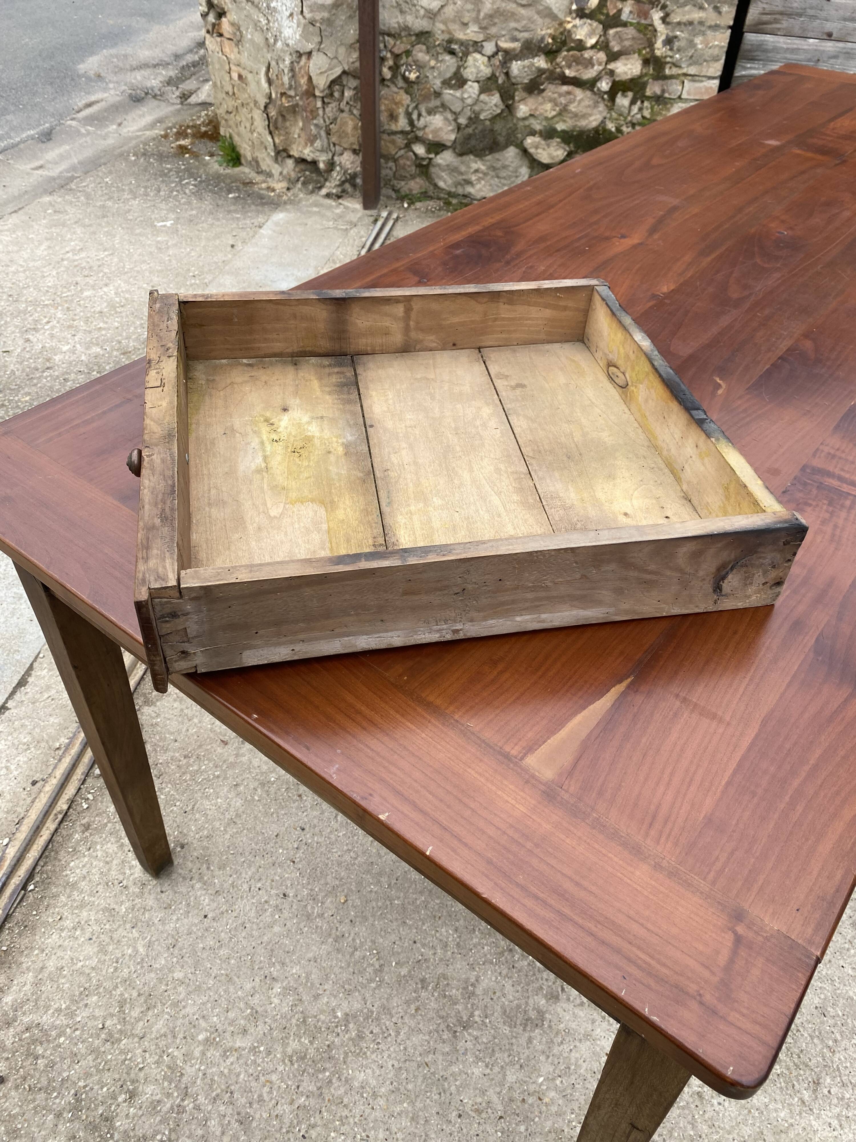 Table de ferme à repas à manger sam en bois massif 1 tiroir 1930 209x80cm