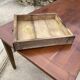 Farmhouse dining table in solid wood with 1 drawer, 1930, 209x80cm.
