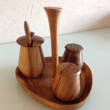 Scandinavian style wooden condiment set 60/70