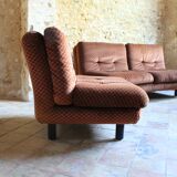 Steiner living room in brown velvet, 1970