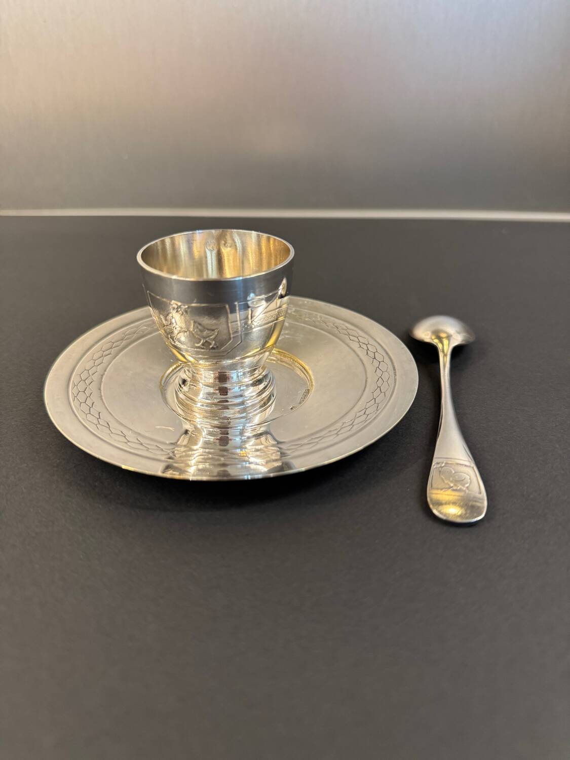 Silver-plated egg cup