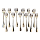 12 Superb Ercuis Silver Metal Oyster Forks