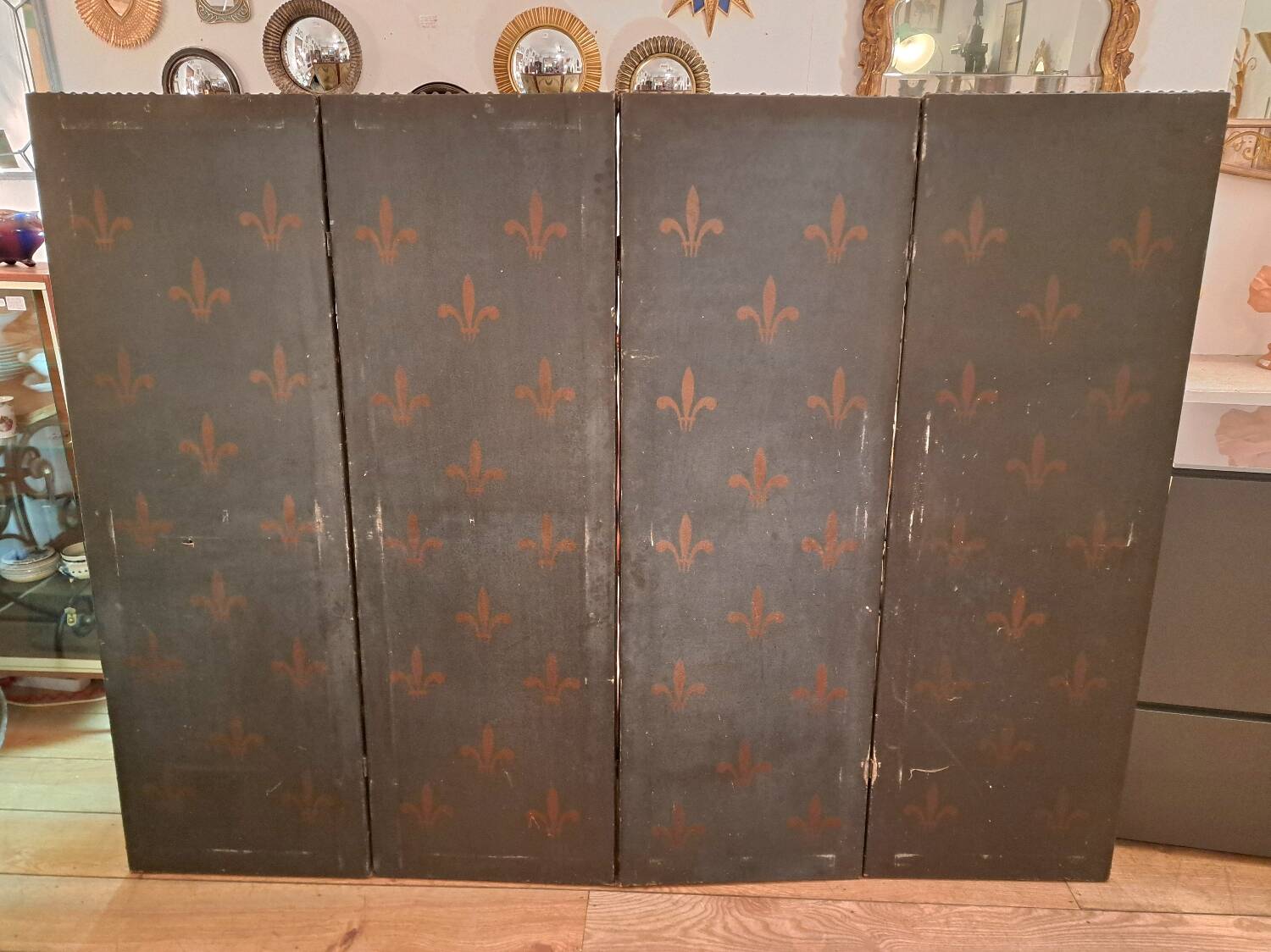 Louis XVI period screen, oil on canvas