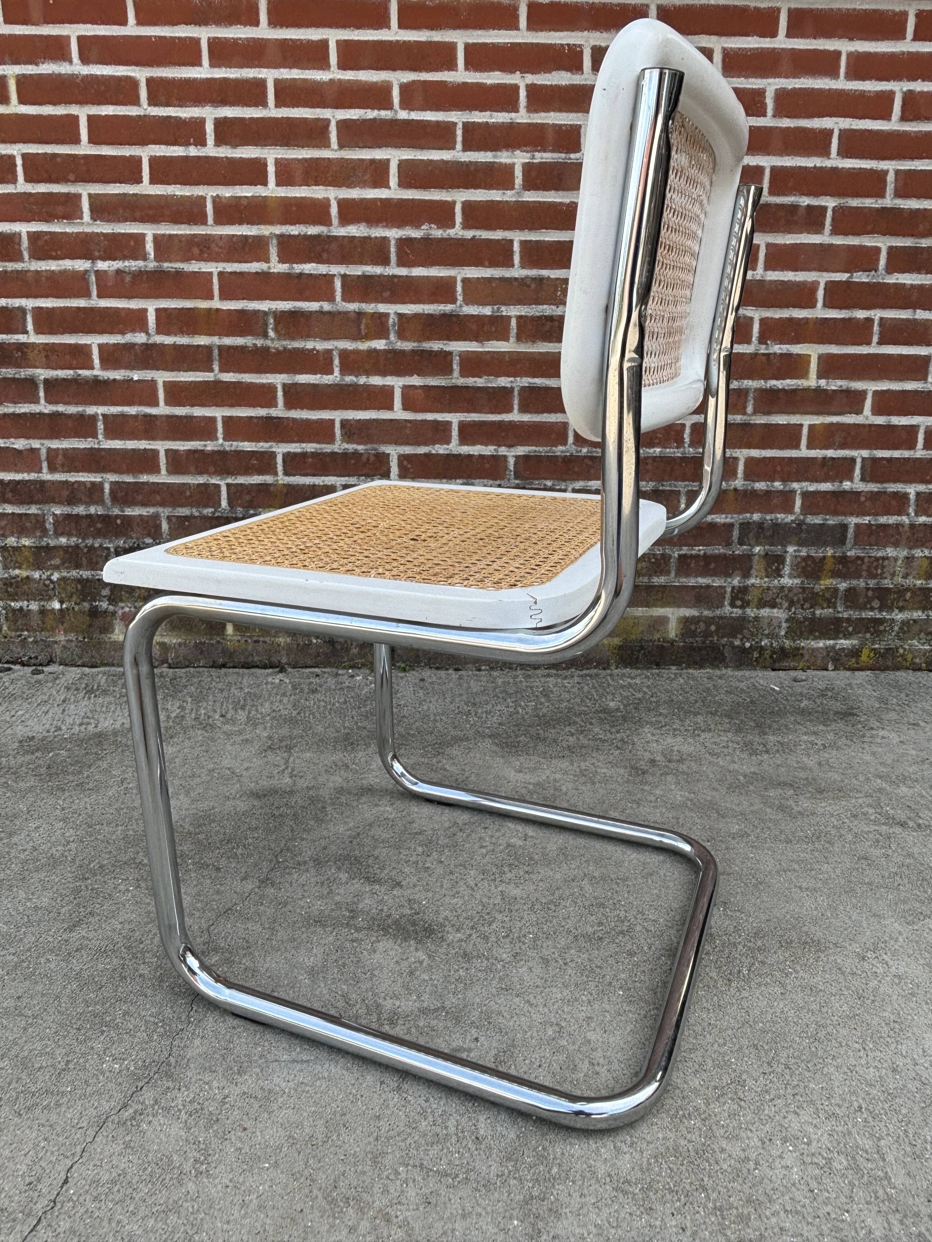 Cesca design chair model b32 in chrome white