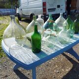Lot of 13 Dame Jeanne, Bottles, Old Glass Flasks