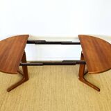 Scandinavian round teak dining table 1960