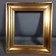 Cadre bois profil creux doré feuille d'or 35,5x32 feuillure  25x22 cm