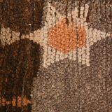 3x7 Brown Hot Pink Turkish Vintage Runner Rug, 92x227Cm