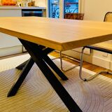 Magnificent oak table (solid/solid) 180x100 custom-made mikado legs
