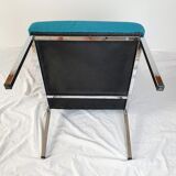Vintage metal and fabric armchair