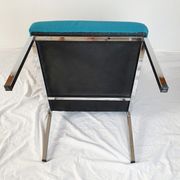 Vintage metal and fabric armchair
