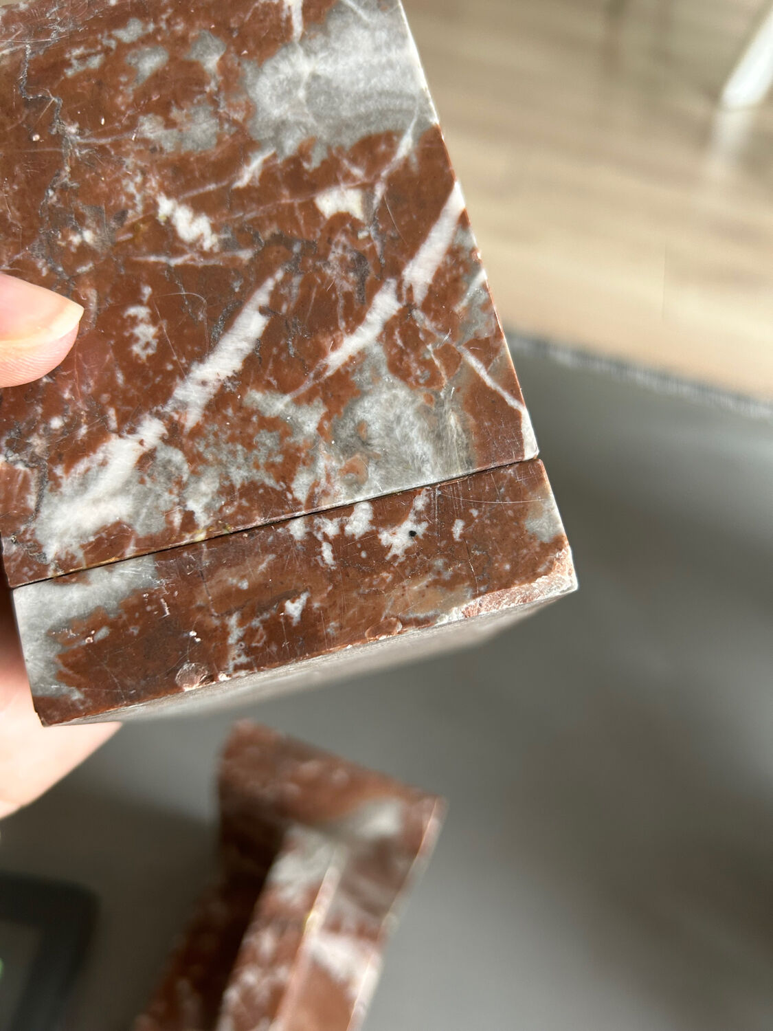 Pair of art deco marble book ends