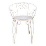 Garden armchair or terrace wrought iron white Montmartre style 60 year