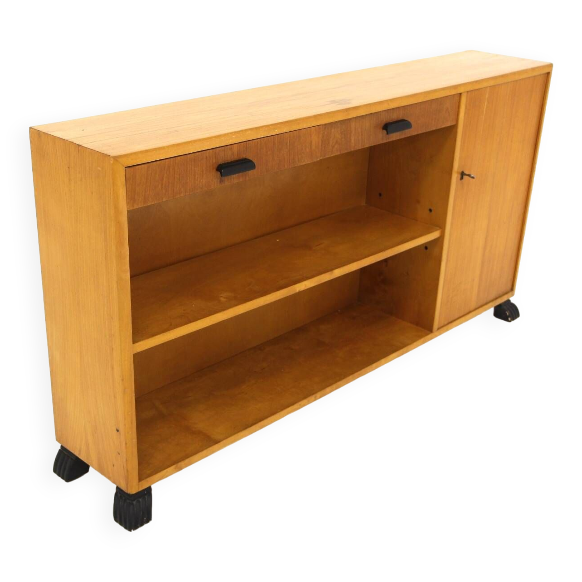 Scandinavian elm bookcase, Sweden, 1960