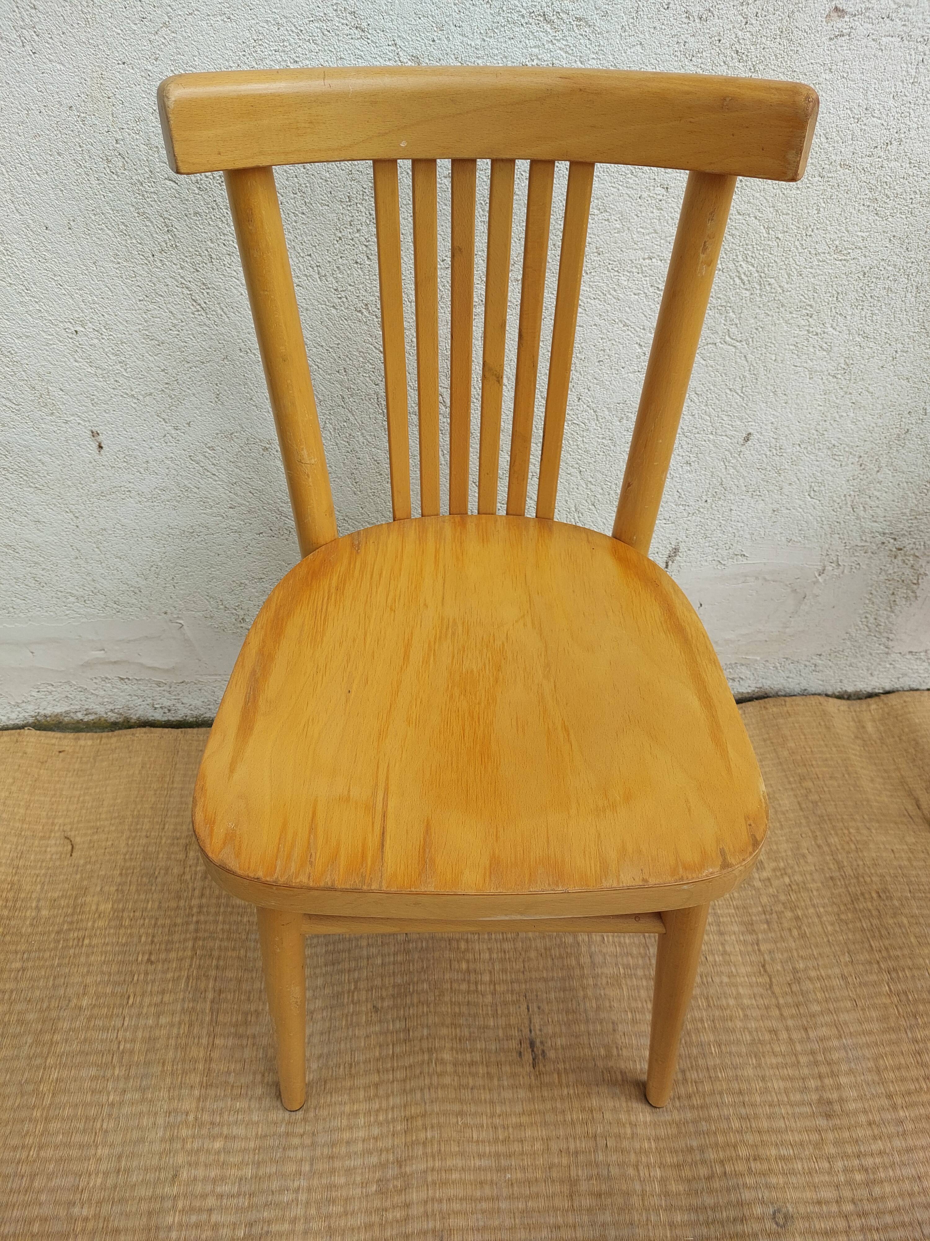 4 light wood bistro chairs