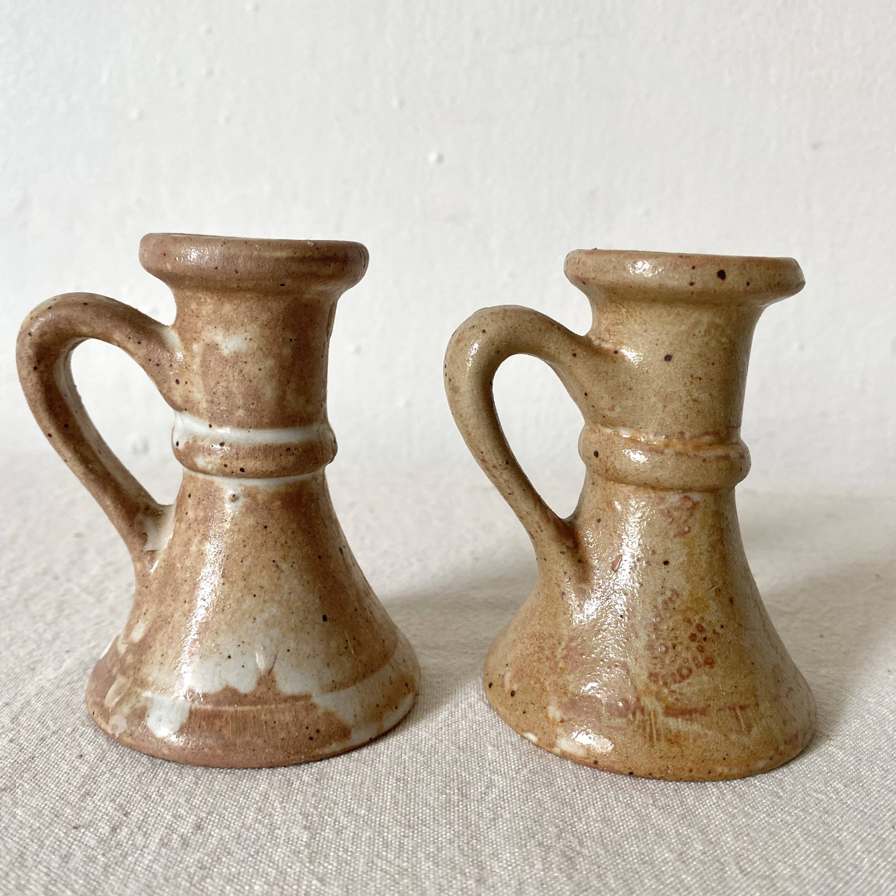 Stoneware candle holders