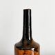 Brown and black glazed stoneware single flower vase, antique handmade pottery.