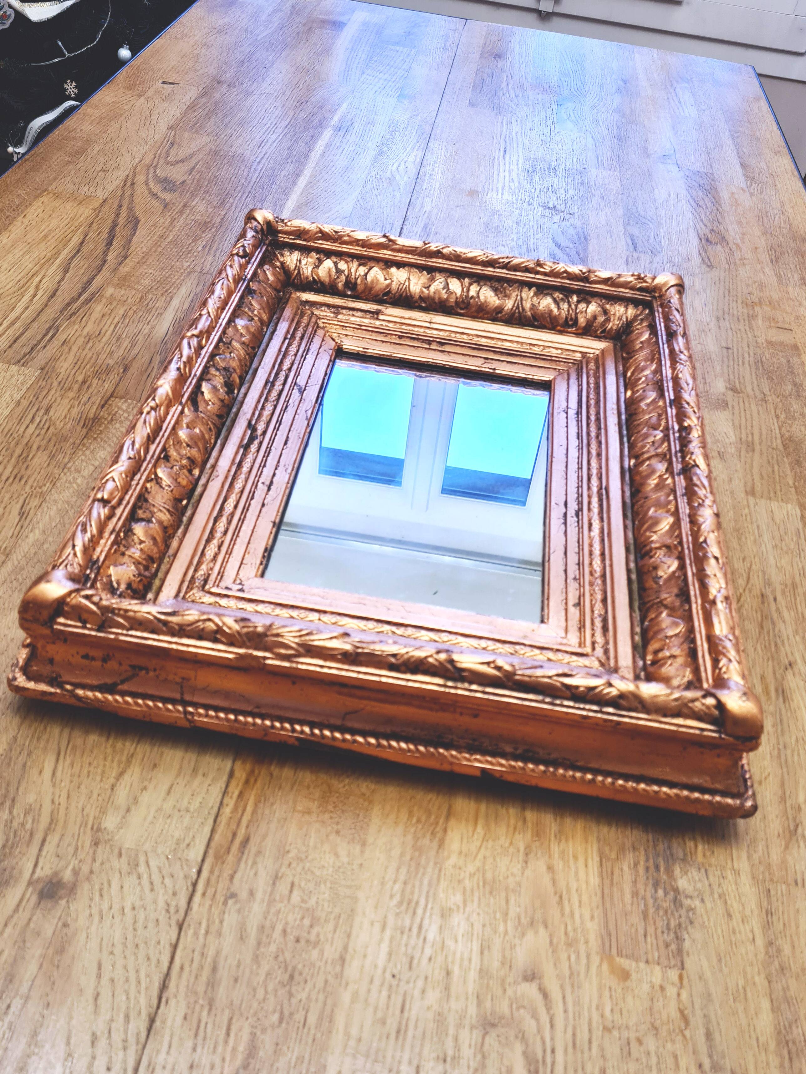 Napoleon III mirror, Wood and stucco, Gilded with copper leaf.
