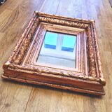 Napoleon III mirror, Wood and stucco, Gilded with copper leaf.